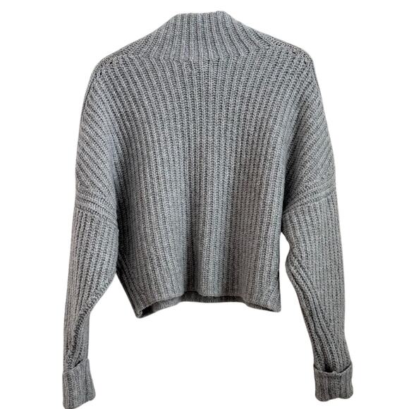 Anthropologie Maeve Athena Cowl Neck Cropped Sweater Grey Blend Size XS - Picture 2 of 7